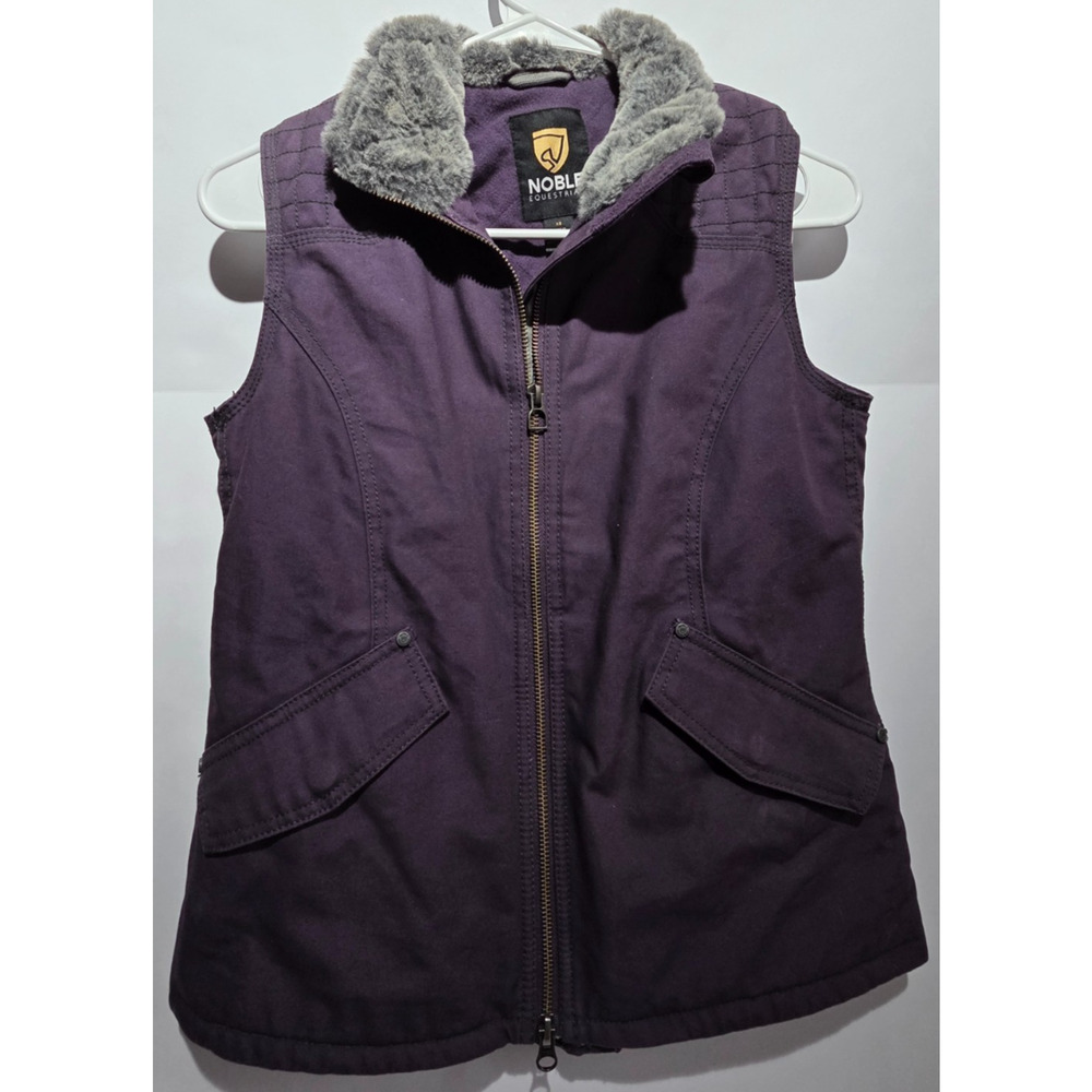 Nobel Equestrian Women's Riding Vest, Outdoors, Purple Quilted Faux Fur